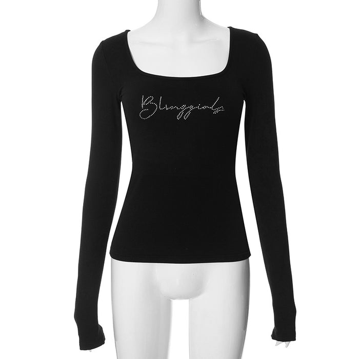 Rhinestone Letter Crop Top