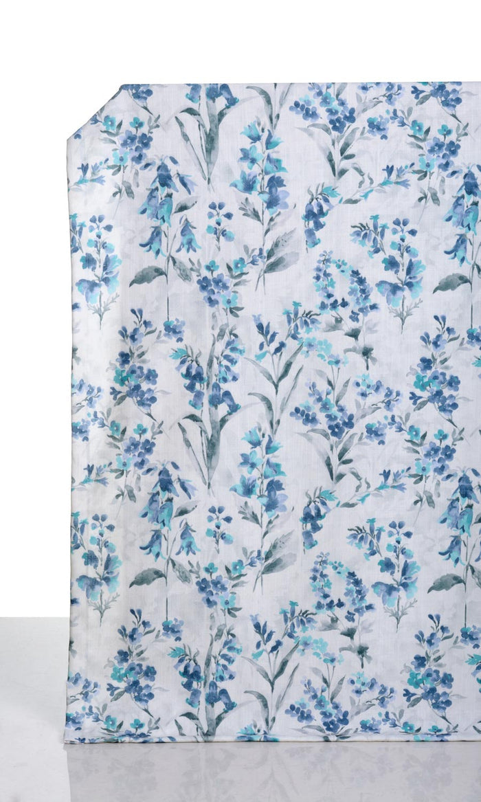 Floral Print Home Textile Fabric Material By the Metre (Blue/ Grey)