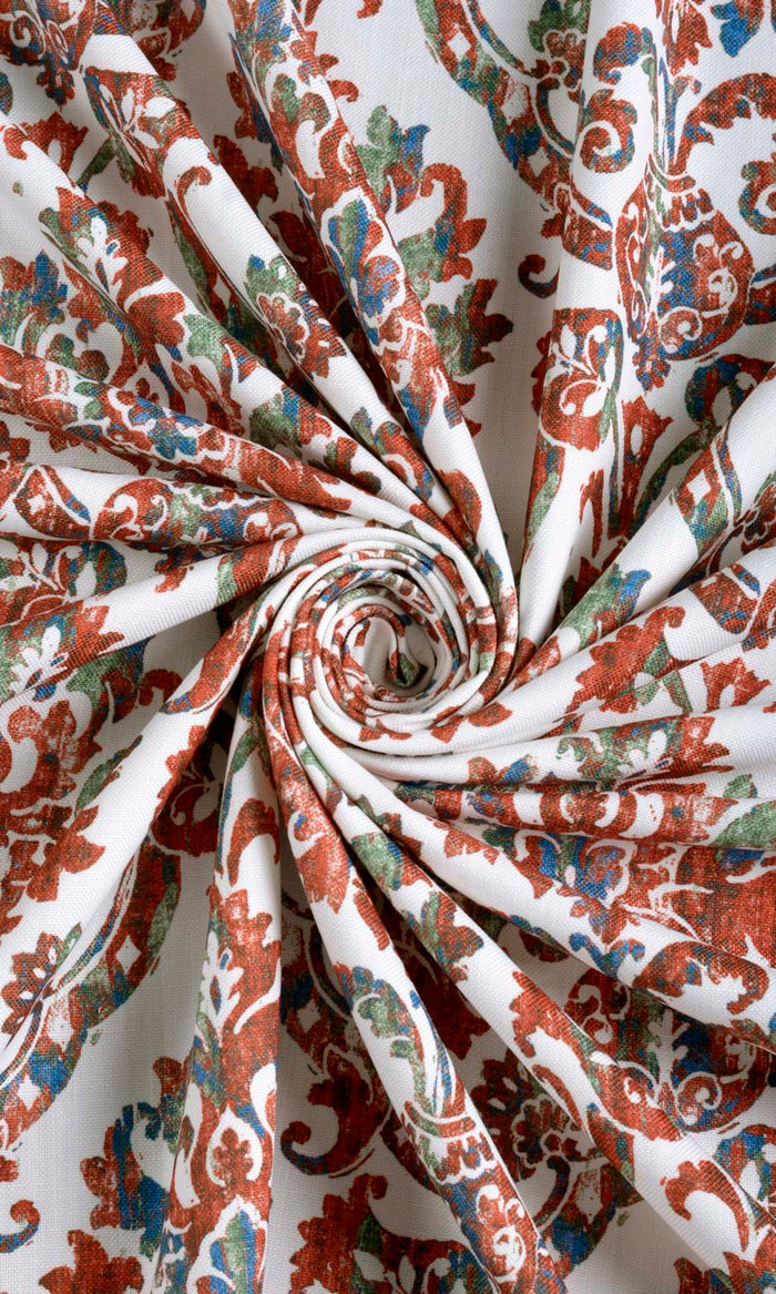 Damask Patterned Any Size Style Curtains (Red/ Blue)