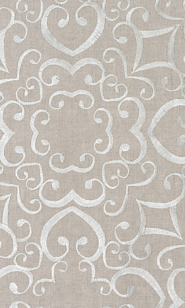 Floral Embroidered Linen Curtains for Living, Bedroom, Kitchen, Bathroom (Brown)