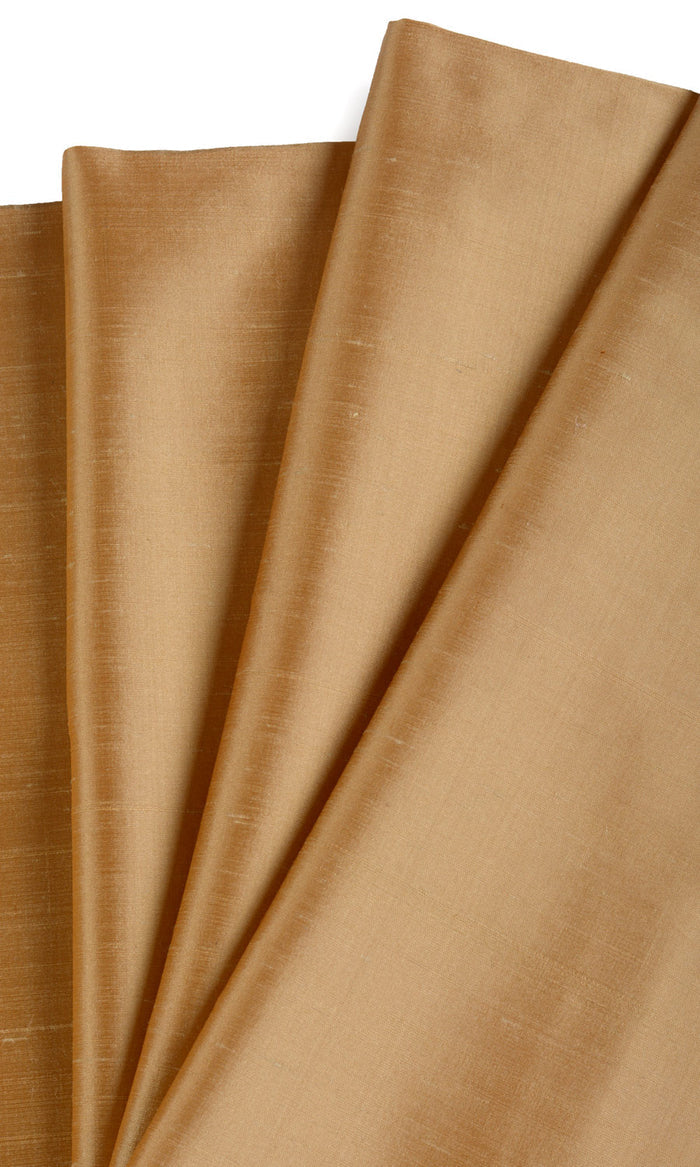 Shantung Silk Pinch Pleat, Rod Pocket, Eyelet Curtains (Mustard Gold)