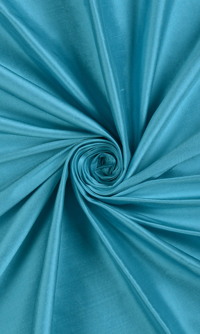 Shantung Silk Drapes (Aqua Blue)