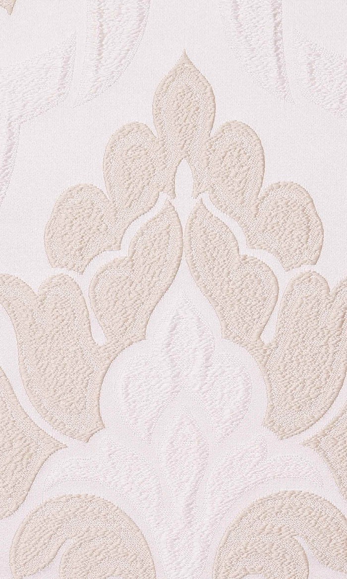 Self-Patterned Damask Pinch Pleat, Rod Pocket, Eyelet Curtains (Beige/ Cream)