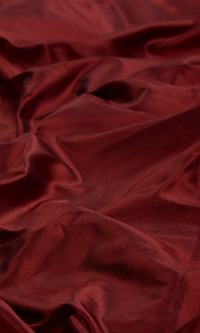 Shantung Silk Home Textile Fabric Material By the Metre (Burgundy Red)