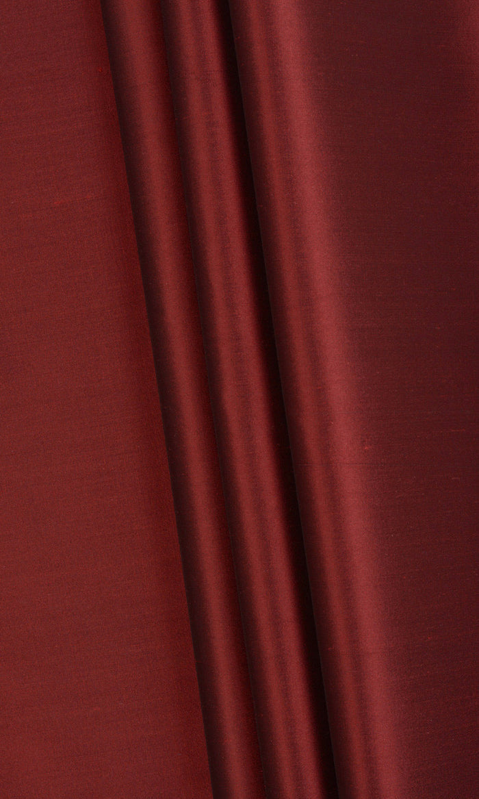Shantung Silk Fabric By the Metre for Curtains & Drapes (Burgundy Red)