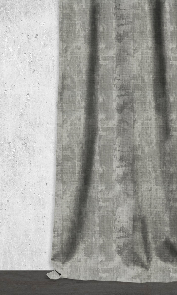 Watercolor Effect Striped Window Treatments Fabric By the Metre (Grey)