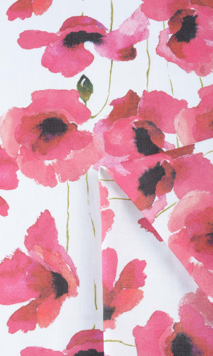Water Lilies Floral Home Textile Fabric Material By the Metre (Pink)
