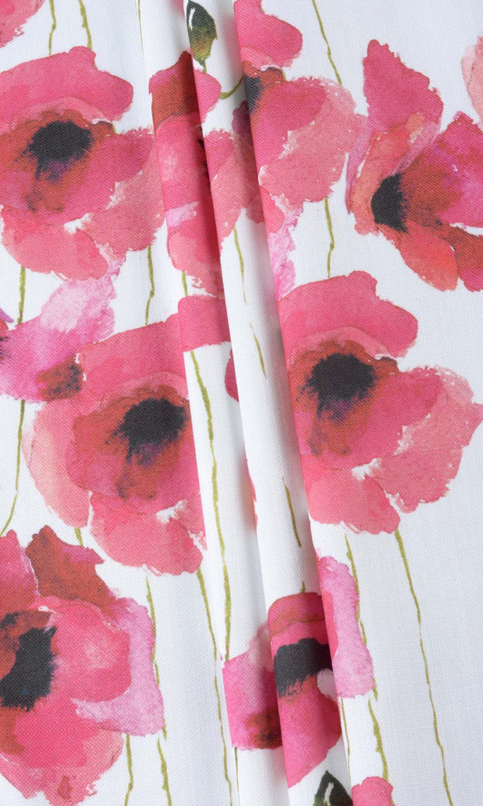 Water Lilies Floral Fabric Material By the Metre (Pink)