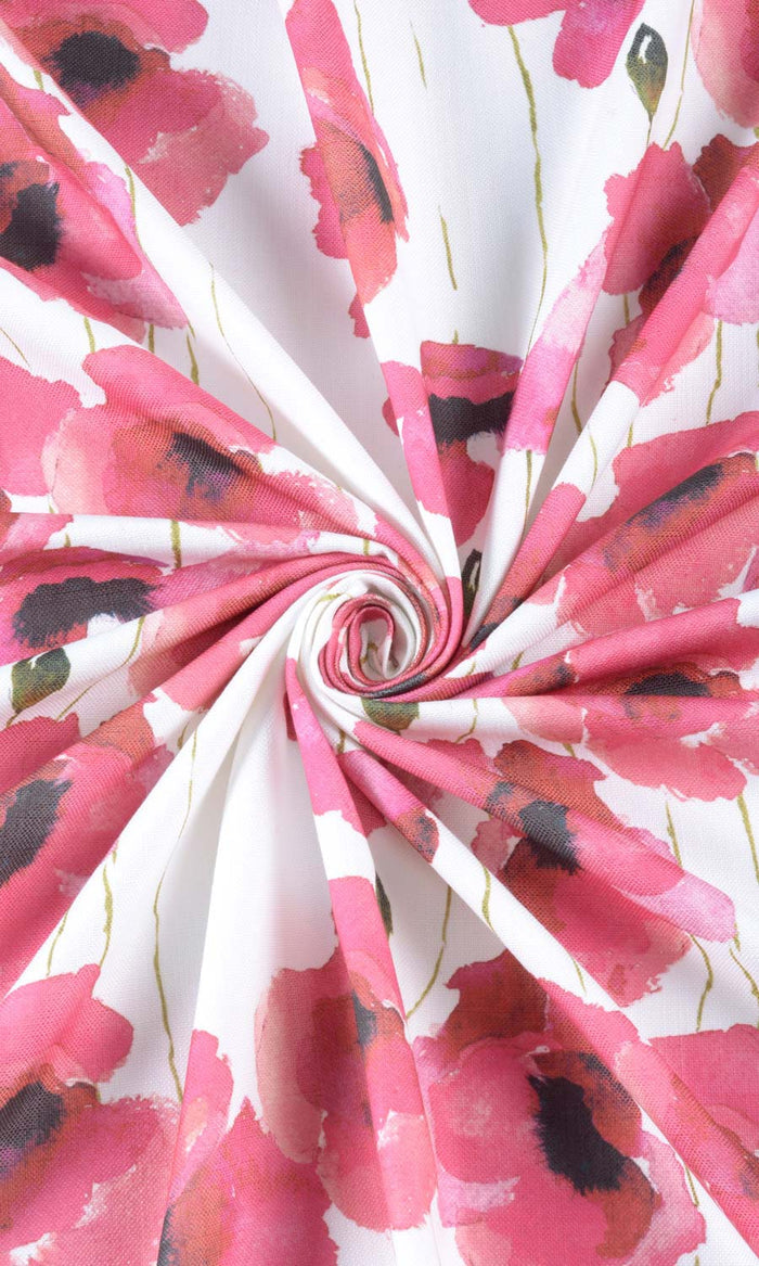 Water Lilies Floral Any Size Style Curtains (Pink)