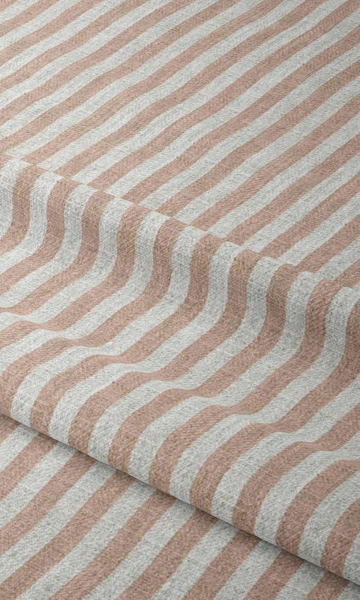 Modern Striped Print Window Treatments Fabric By the Metre (Pink/ White)