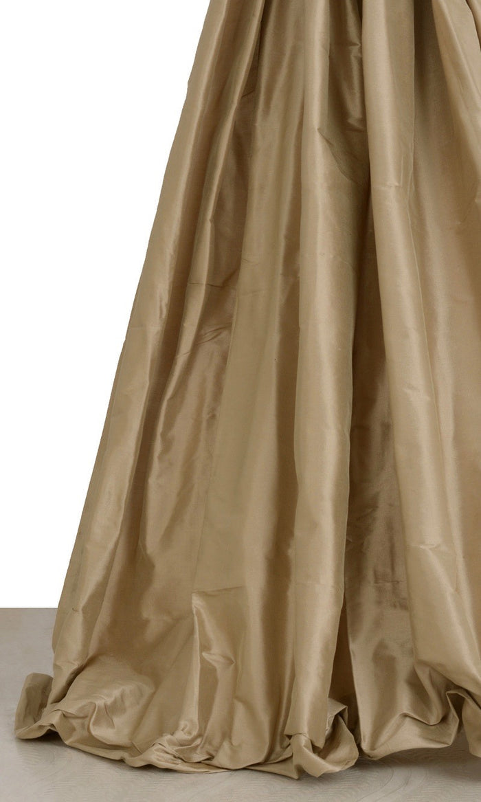 Shantung Silk Curtain Panels for Living, Bedroom, Kitchen, Bathroom (Brown)