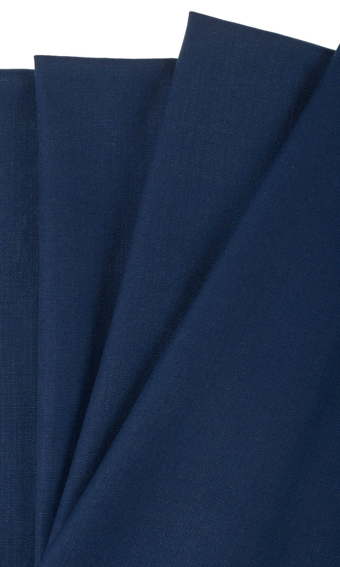 Plain Cotton Pinch Pleat, Rod Pocket, Eyelet Curtains (Navy Blue)
