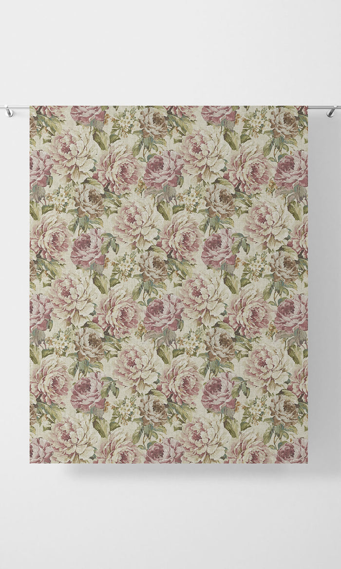 Floral Drapes (Ivory/ Green/ Pink)
