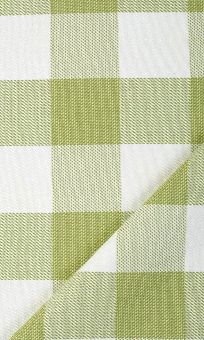 Buffalo Check Drapes for Living, Bedroom, Kitchen, Bathroom (Olive Green/ White)