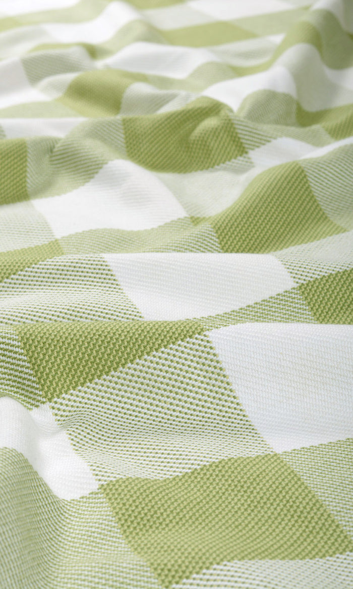 Buffalo Check Pinch Pleat, Rod Pocket, Eyelet Curtains (Olive Green/ White)