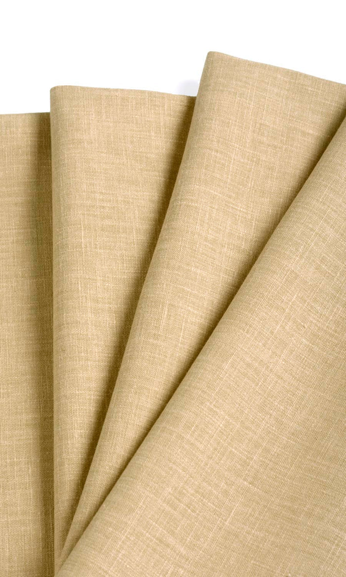 Linen Texture Drapes for Living, Bedroom, Kitchen, Bathroom (Wheat Beige)