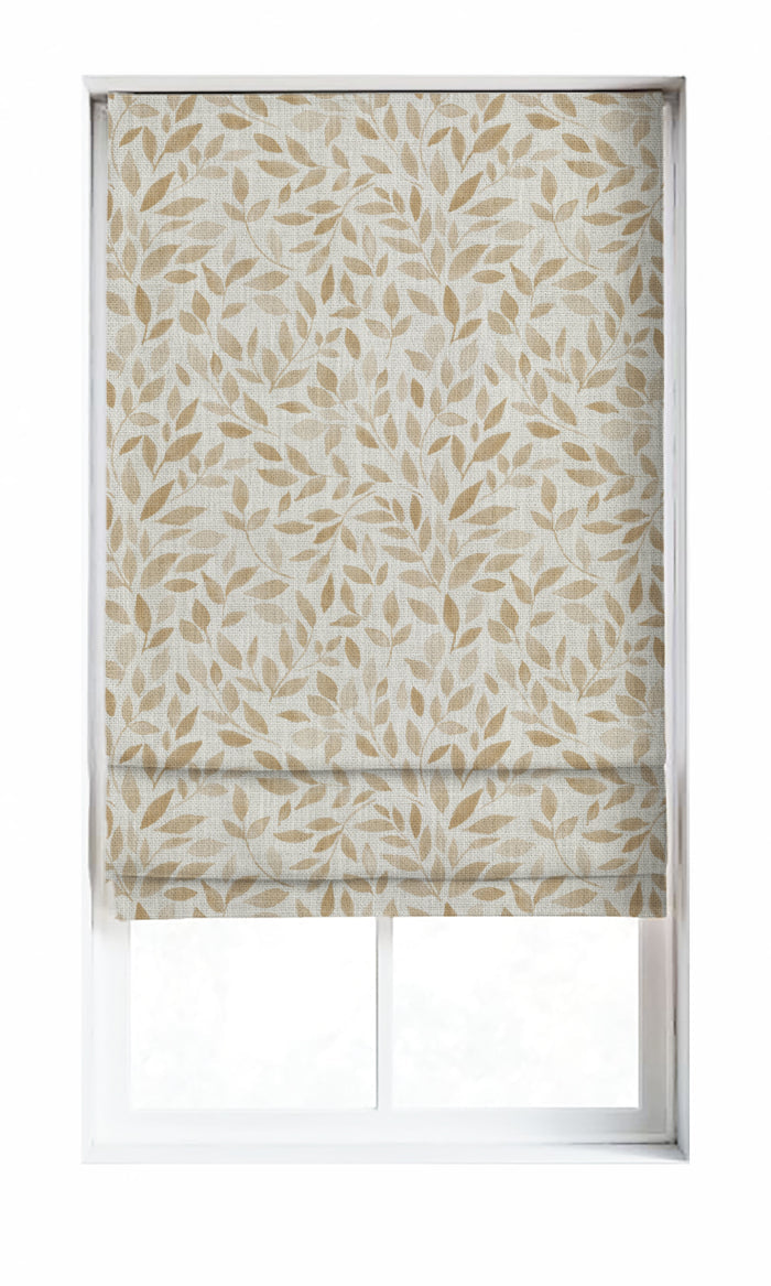 Botanical Print Window Treatments Fabric By the Metre (White/ Brown)