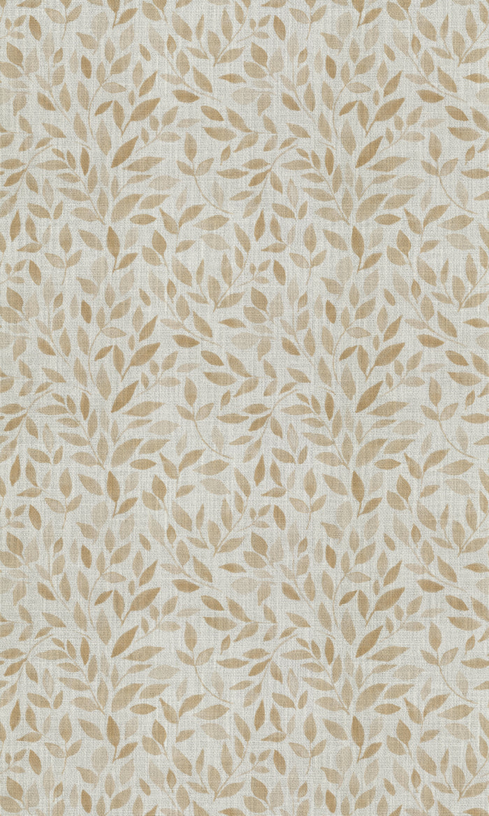 Botanical Print Fabric Material By the Metre (White/ Brown)