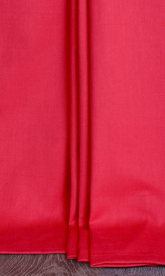 Plain Pinch Pleat, Rod Pocket, Eyelet Curtains (Raspberry Red)
