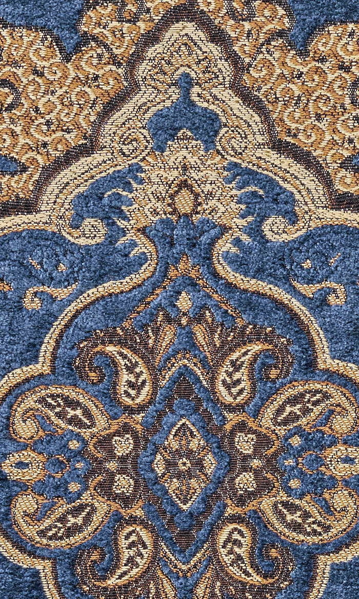 Damask Velvet Pinch Pleat, Rod Pocket, Eyelet Curtains (Beige/ Brown/ Blue)