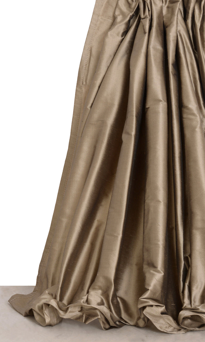 Shantung Silk Curtains for Living, Bedroom, Kitchen, Bathroom (Brown)