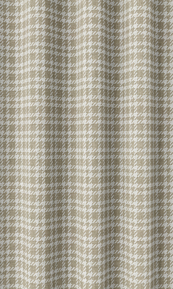 Checkered Home Décor Fabric By the Metre (Brown/ White)