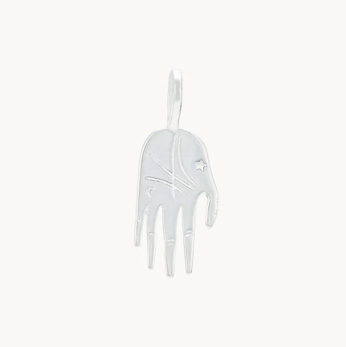 sacred palm silver charm - sterling silver