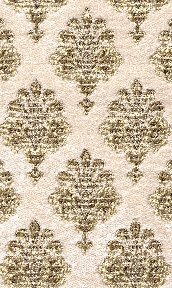 Damask Velvet Pinch Pleat, Rod Pocket, Eyelet Curtains (Beige/ Brown)