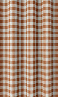 Checked Home Décor Fabric By the Metre (Burnt Orange/ White)