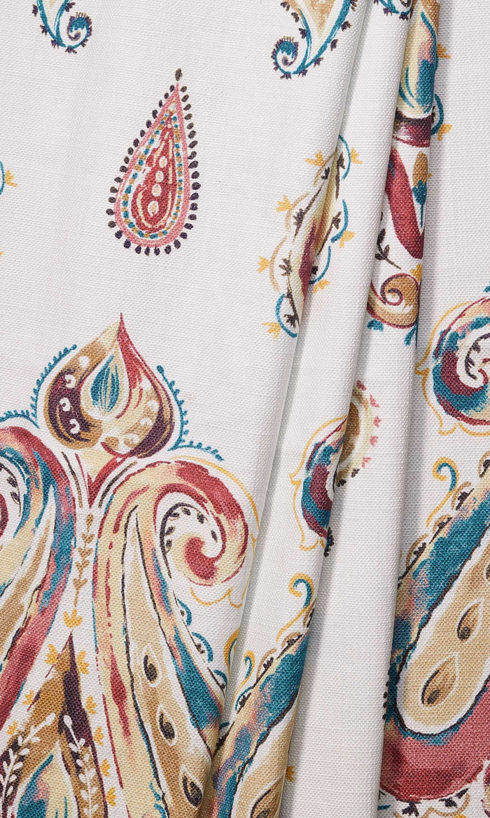 Paisley Print Drapes for Living, Bedroom, Kitchen, Bathroom (Burgundy/ Beige/ Teal)