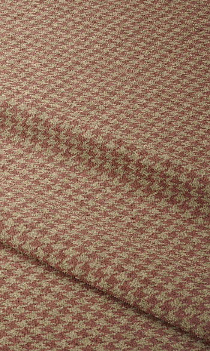 Houndstooth Pinch Pleat, Rod Pocket, Eyelet Curtains (Coral Pink/ Beige/ Orange)