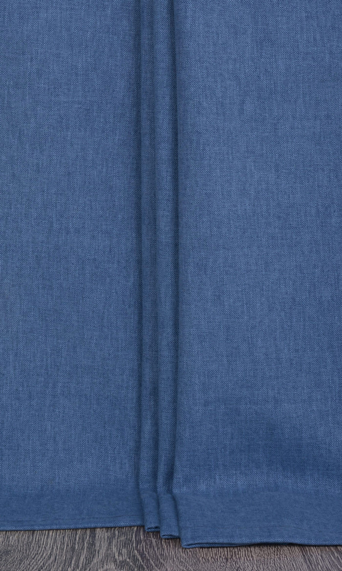 Linen-Blend Made-to-Measure Curtains (Blue)