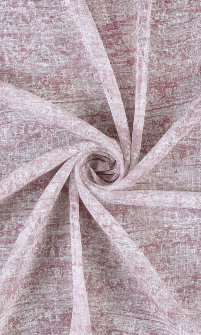 Textured Sheer Home Textile Fabric Material By the Metre (Pink)