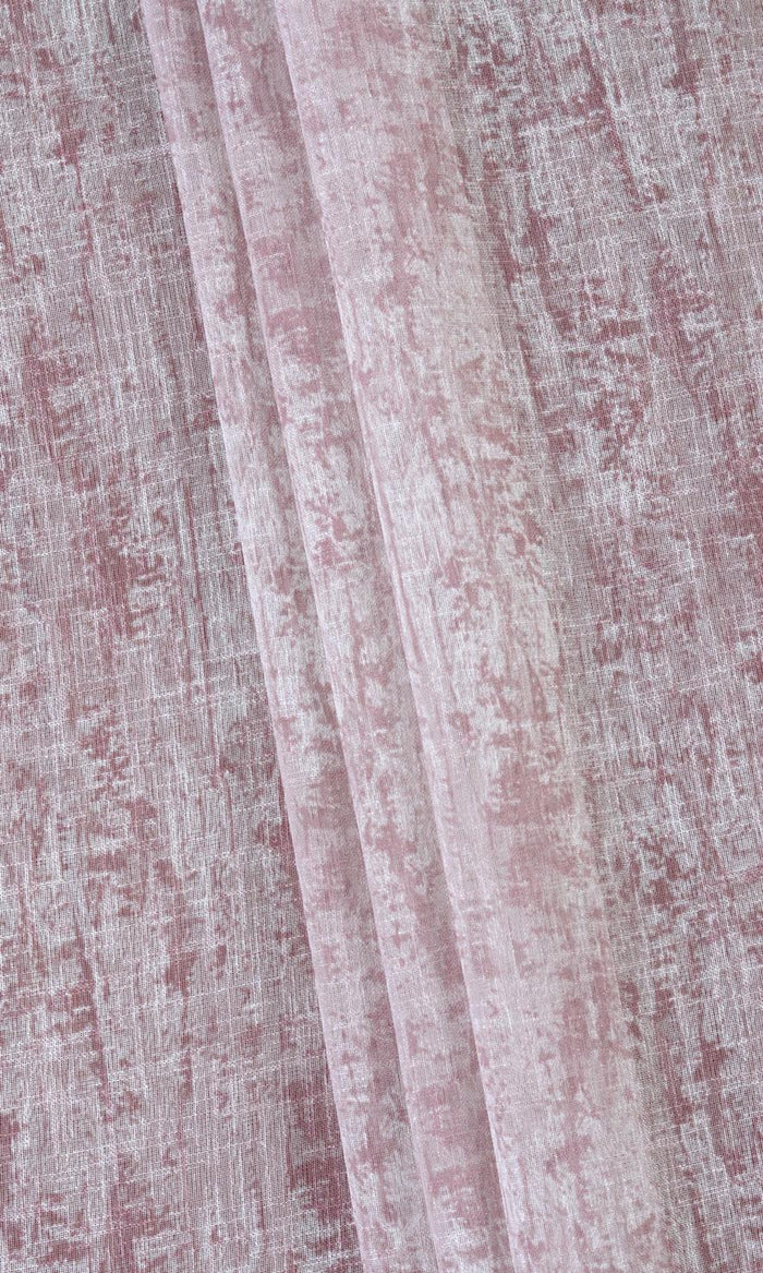 Textured Sheer Fabric Material By the Metre (Pink)