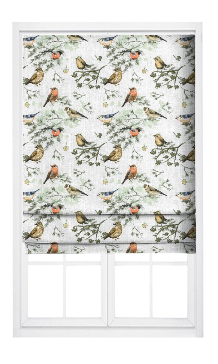 Bird-Print Cotton Home Textile Fabric Material By the Metre (Yellow/ Orange/ White)
