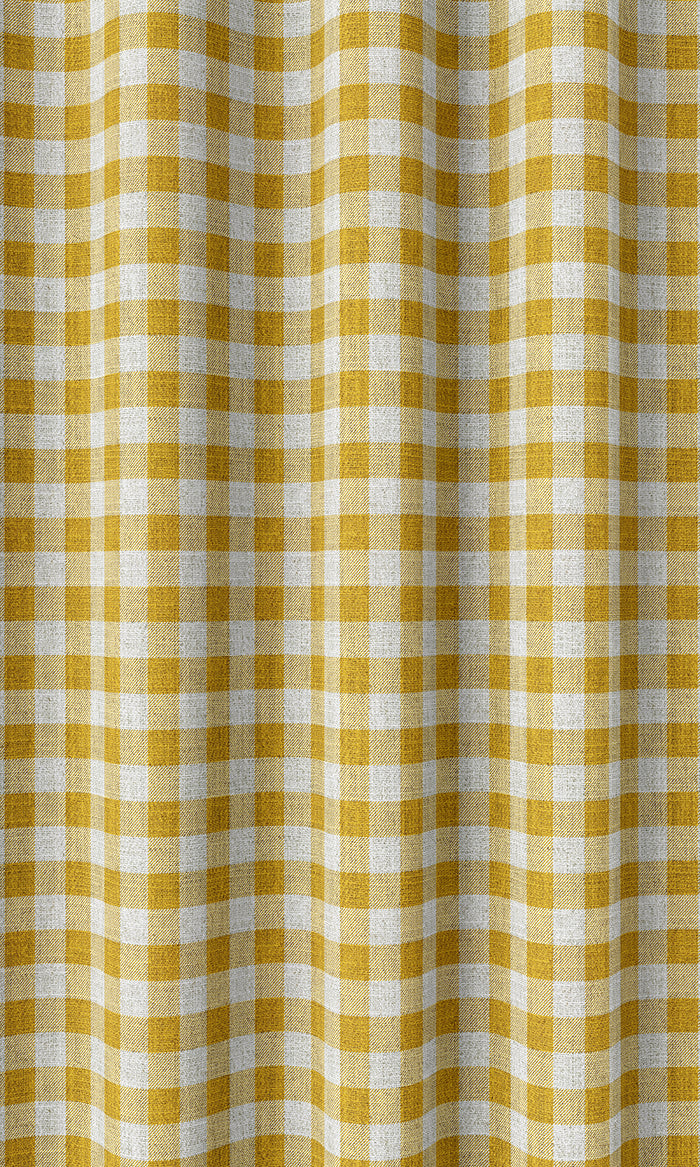 Checked Home Décor Fabric By the Metre (Deep Yellow/ White)