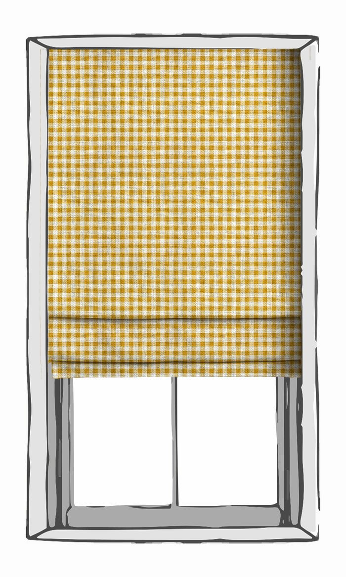 Checked Fabric Material By the Metre (Deep Yellow/ White)