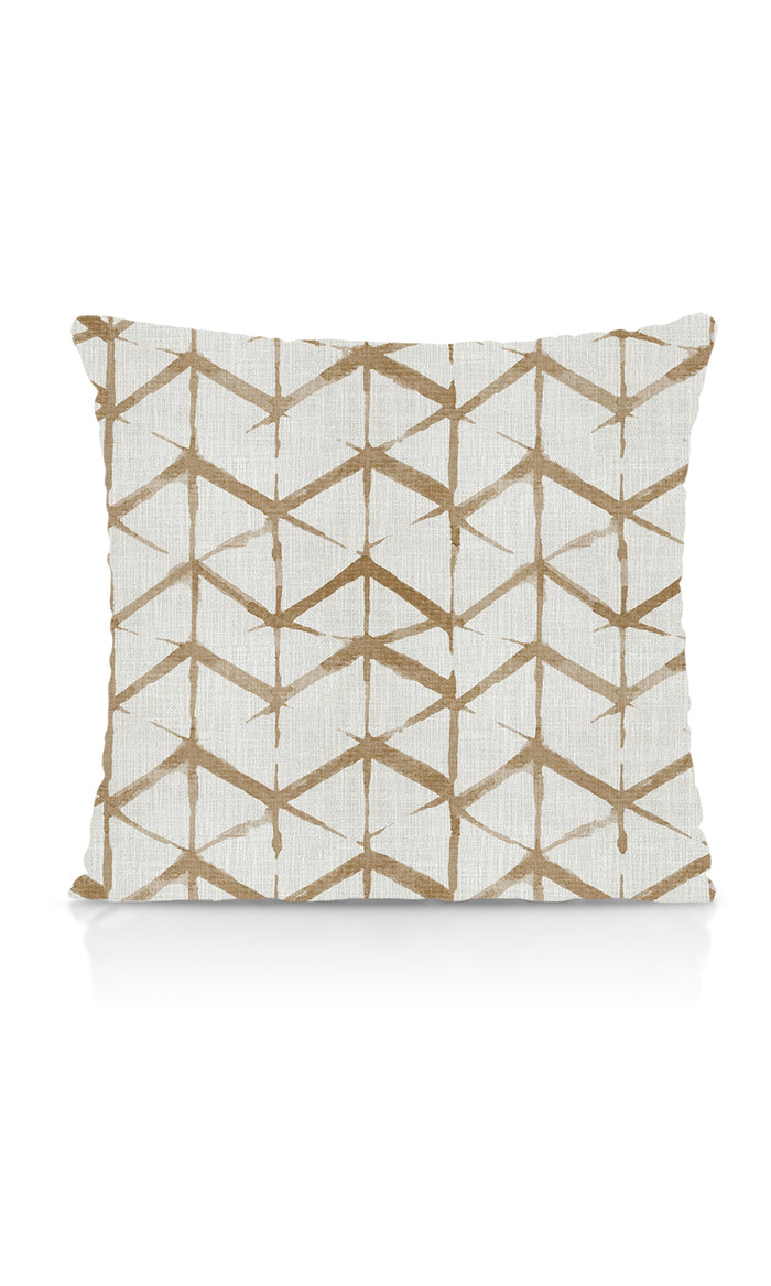 Geo Print Home Textile Fabric Material By the Metre (Eggshell White/ Pale Brown)