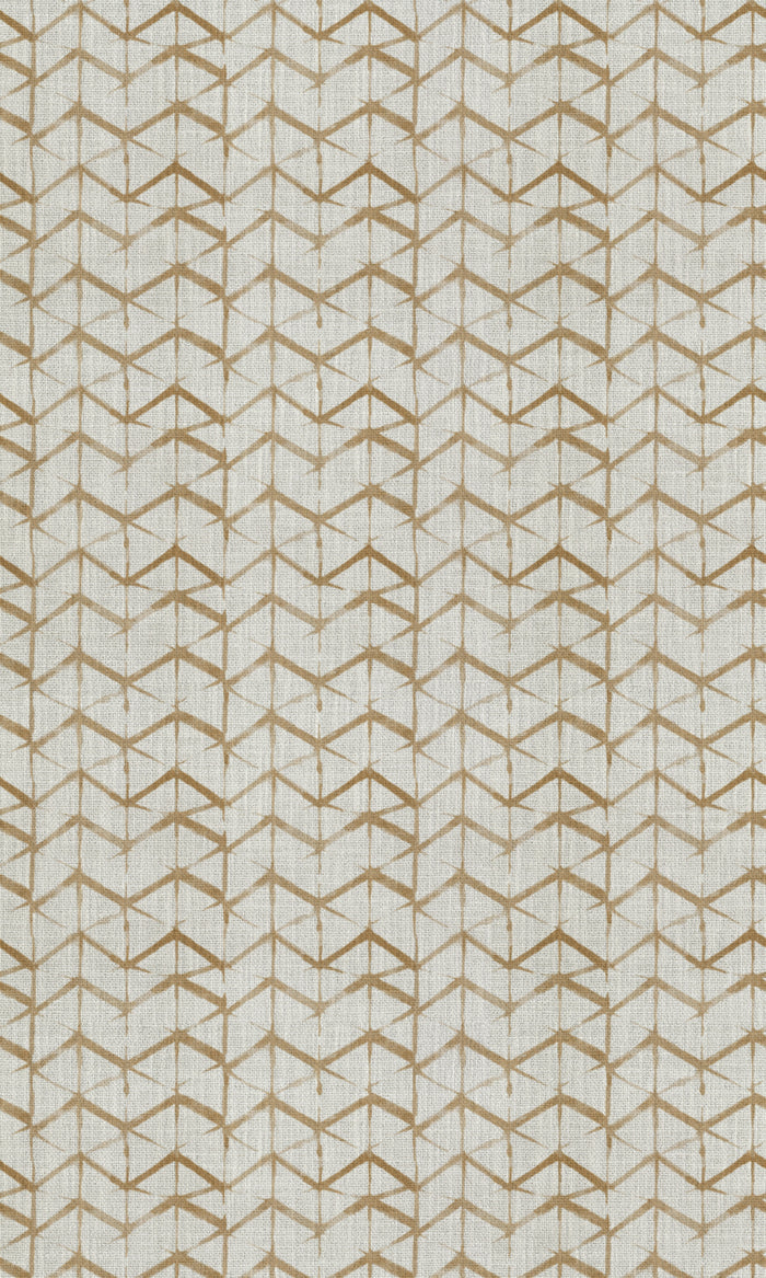 Geo Print Fabric Material By the Metre (Eggshell White/ Pale Brown)