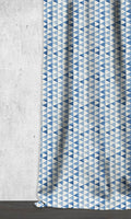 Triagonal Print Home Décor Fabric By the Metre (Eggshell White/ Blue)