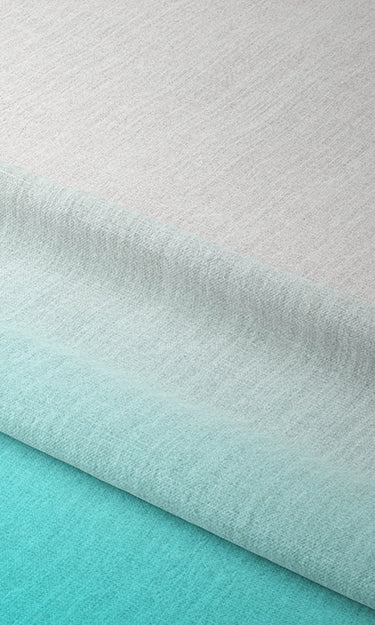 2-Tone Ombre Curtains (White/ Blue) Extra Long Short Wide