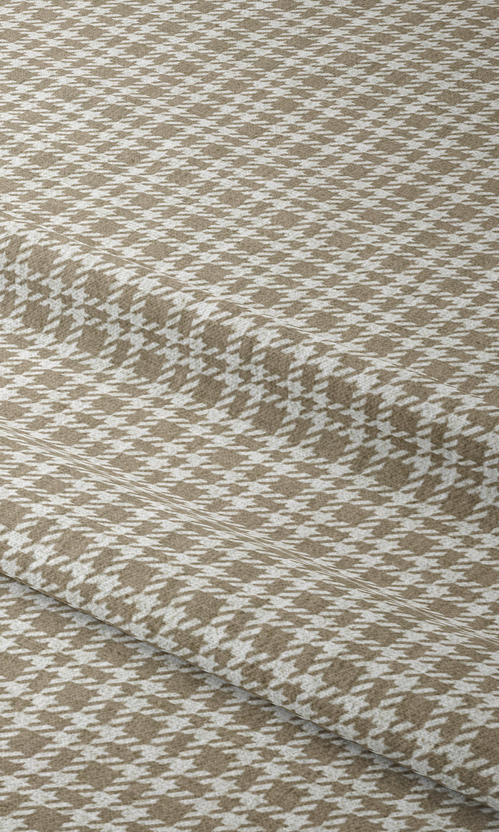 Checkered Drapes for Living, Bedroom, Kitchen, Bathroom (Cedar Brown/ White)