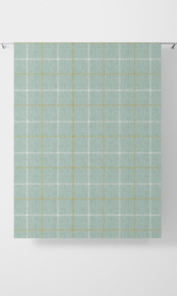 Check Patterned Fabric Material By the Metre (Aqua Blue)