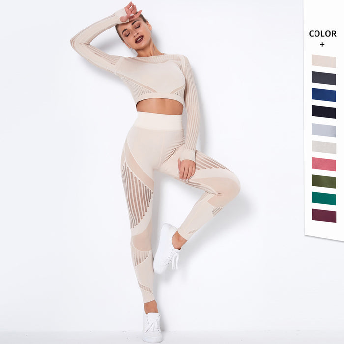Seamless Knitted Absorbent Yoga Long-Sleeve Suit