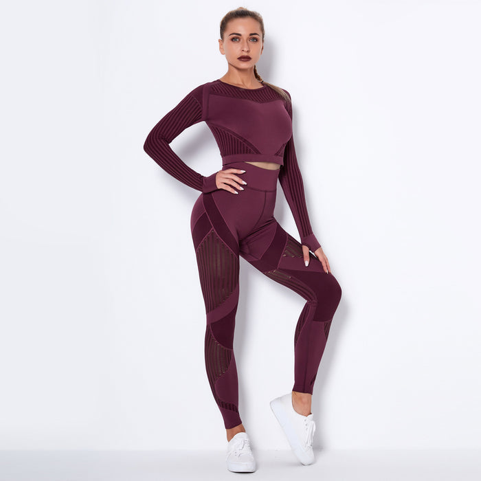 Seamless Knitted Absorbent Yoga Long-Sleeve Suit