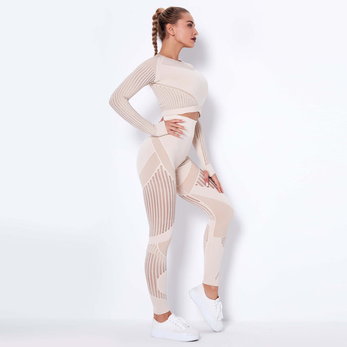Seamless Knitted Absorbent Yoga Long-Sleeve Suit