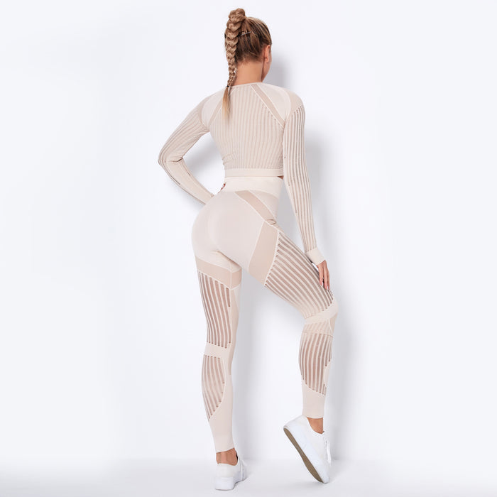 Seamless Knitted Absorbent Yoga Long-Sleeve Suit