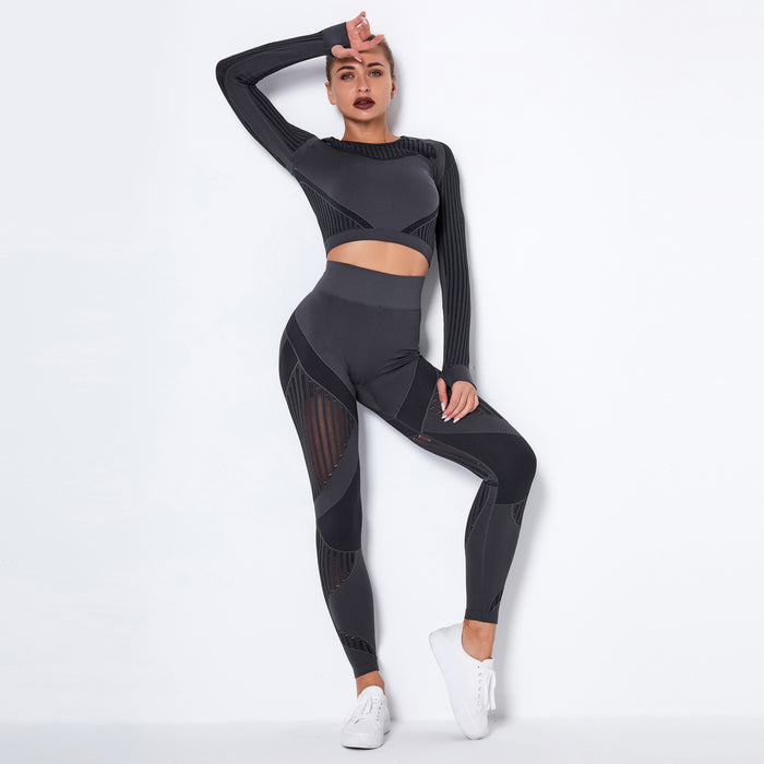 Seamless Knitted Absorbent Yoga Long-Sleeve Suit