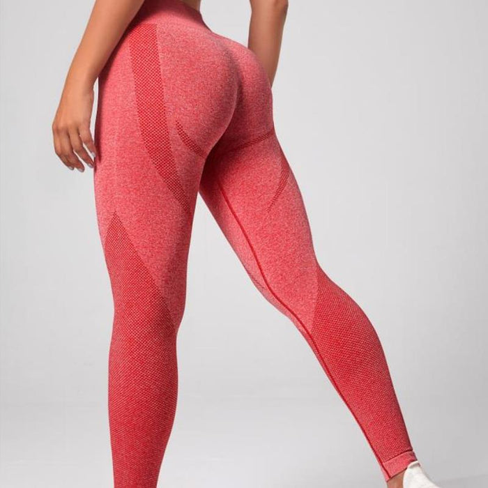 Seamless Knitted Peach Hip High-Waist Slim Fit Yoga Pants