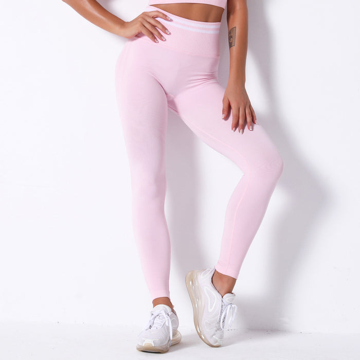 Seamless Knitted Peach Hip Yoga Pants